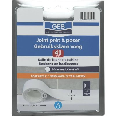 GEB Joint d'&eacute;tanch&eacute;it&eacute; - pr&ecirc;t &agrave; poser - blanc - 41 mm - 3.35 m