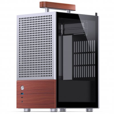 JONSBO  T6 PC Geh&auml;use, Mini-Tower, Mini-ITX, Tempered Glass, Holz