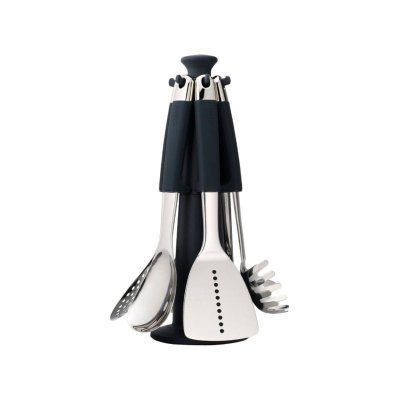 JOSEPH JOSEPH  ustensiles de cuisine 35 cm acier argent/noir 6-pi&egrave;ces