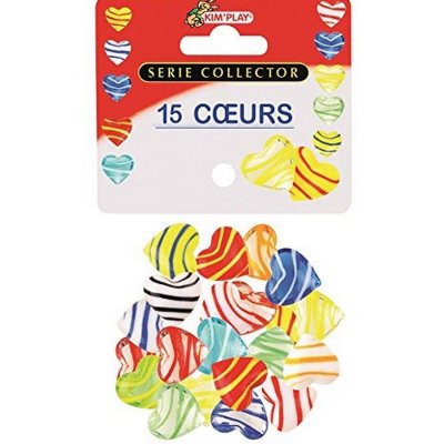 KIM PLAY Jouet 15 Galets Forme Coeur Billes Plates Jeu