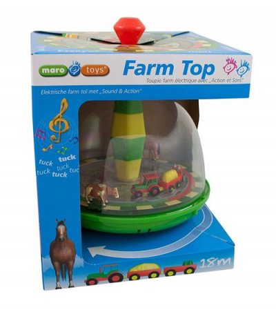 BASS&BASS Jouet Pour Enfants Toupie Musicale La Ferme
