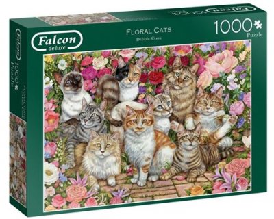 FALCON Jumbo - 11246 - Floral Cats -  - 1000 pi&egrave;ces