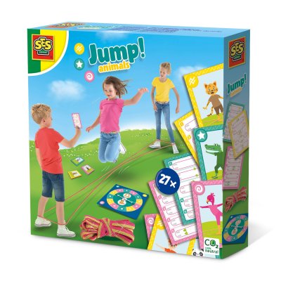 SES CREATIVE Jump! Animals - Sauts &agrave; l'&eacute;lastique : d&eacute;fis  avec  des cartes