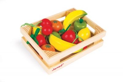 JANOD Juratoys- Cagette 12 fruits Bois