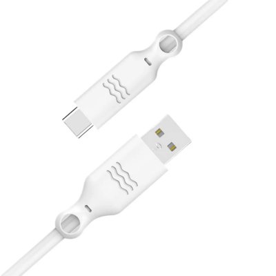 JUST GREEN  C&acirc;ble USB-C vers USB - Recyclable - 3A - 2 m&egrave;tres - Blanc