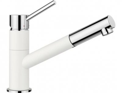 BLANCO Kano s - Robinetterie d'&eacute;vier avec douchette extractible, blanc/chrome 525040 - 