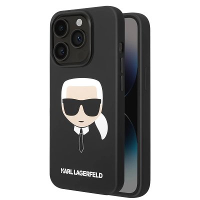 KARL LAGERFELD  Coque Rigide en Silicone pour iPhone 14 Pro (6,1"") Noir