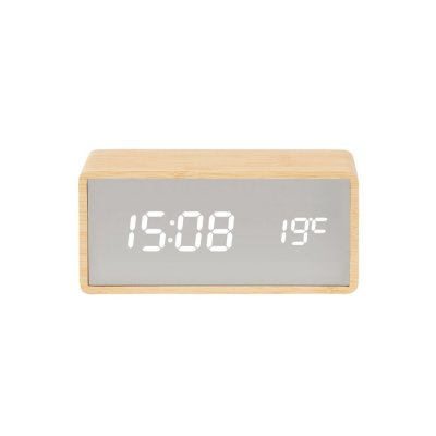 KARLSSON  - R&eacute;veil Copper Mirror LED - Beige effet bois - Silver