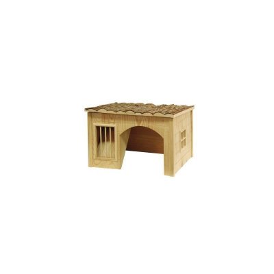 KERBL  82759 Maison pour Rongeurs avec R&acirc;telier Nature 42x34,5x27 cm