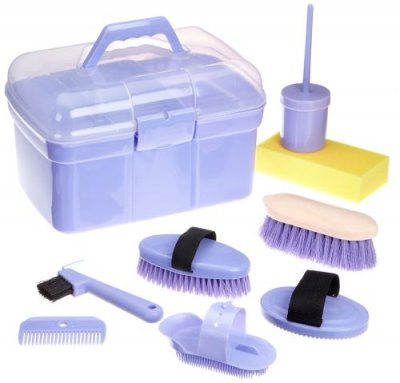 KERBL  Chevaux Coffre de Pansage Complet pour Enfants Lilas