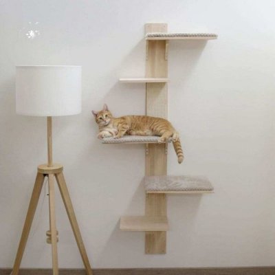 KERBL  Timber Arbre &agrave; Chat Mural avec Surface de Couchage 150 cm