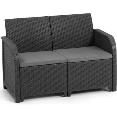 KETER  canap&eacute; 2 places de jardin rosalie graphite SANREMO2SEATGR