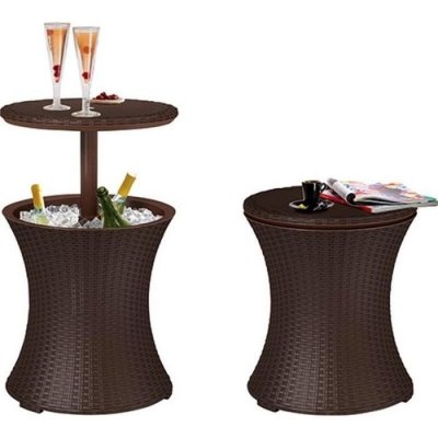 KETER  Pacific Meuble d'ext&eacute;rieur Seau &agrave; glace/table marron