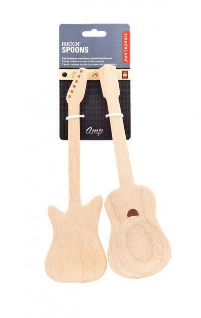 Kikkerland Kkcu64 Couverts &Agrave; Salade Forme De Guitare Bois