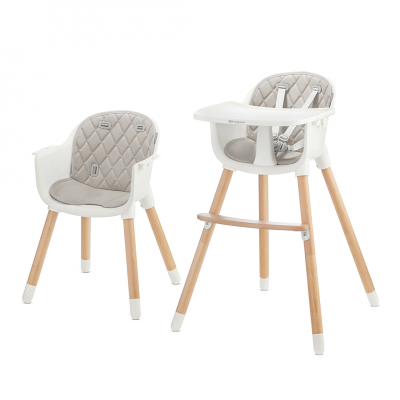  Kinderkraft Chaise Haute B&eacute;b&eacute; SIENNA 2 en 1 Plateau amovible - Gris