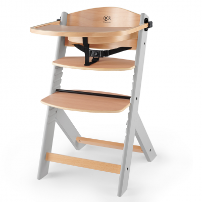 KINDERKRAFT  Chaise haute enfant &eacute;volutive Enock bois wooden grey
