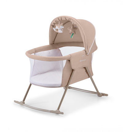 Kinderkraft LOVI Berceau pour b&eacute;b&eacute;, lit de voyage, lit d'enfant, Beige 