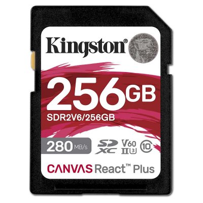 KINGSTON  Carte M&eacute;moire Canvas React Plus 256gb Sdxc Uhs-ii Clase 10