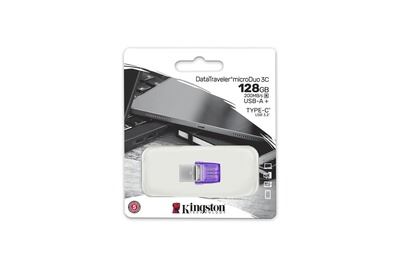 KINGSTON  DataTraveler microDuo 3C Cl&eacute; USB-A + USB-C 128 Go 3.2 Gen 1