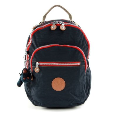 KIPLING  Sac &agrave; dos 'Basic Clas Seoul' beige fonc&eacute; / bleu nuit / rouge