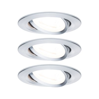PAULMANN Kit 3 spots LED Nova GU10 orientables &agrave; encastrer alu dimmable 6,5W