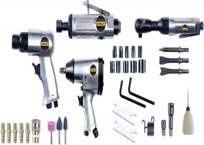 STANLEY Kit d'outils pneumatiques + accessoires 34 pi&egrave;ces  8221074stn