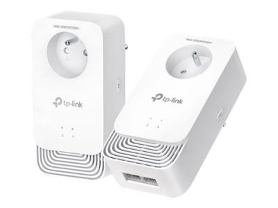 TP LINK Kit de 2 adaptateurs CPL TP-Link PG2405P V1 Gigabit Blanc et gris
