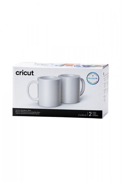 CRICUT Kit de 2 mugs en c&eacute;ramique personnalisable  340 ml Blanc
