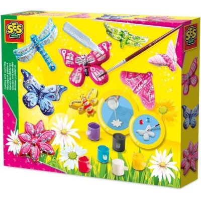 SES CREATIVE Kit de moulage en pl&acirc;tre Papillons scintillants