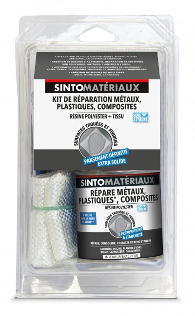 SINTO Kit de r&eacute;paration m&eacute;taux plastiques et composites 250 ml