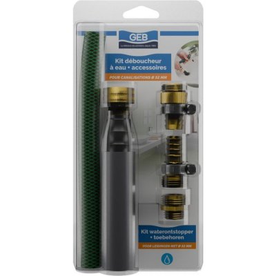 GEB Kit d&eacute;boucheur &agrave; eau avec accessoires, pour tuyau diam&egrave;tre 32mm
