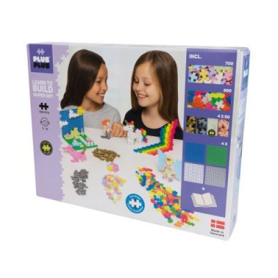PLUS PLUS Kit d&eacute;couverte M&eacute;ga 1200 pi&egrave;ces Mini + 4 bases + livret - 