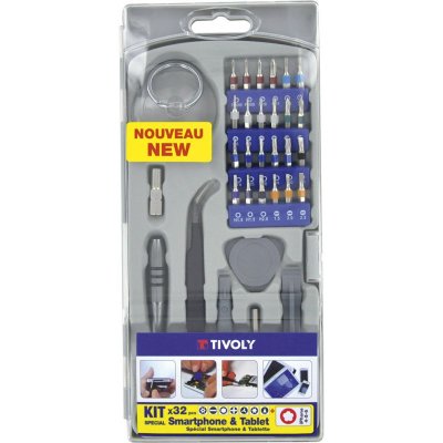 TIVOLY Kit ouverture et r&eacute;paration smartphone 32 pces