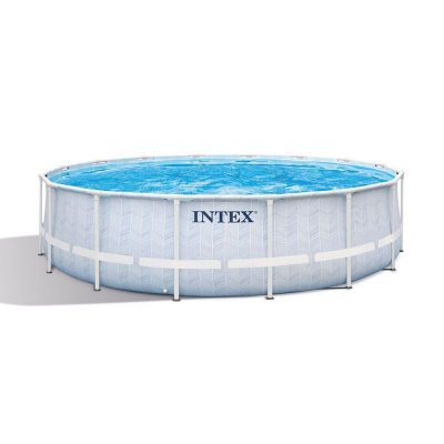 INTEX Kit piscine tubulaire Chevron ronde 4,88 x 1,22 m + 6 cartouches de filtration