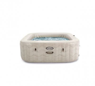 INTEX Kit spa gonflable PureSpa Chevron carr&eacute; Bulles 6 places et Kit d'entretien