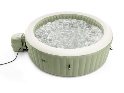 INTEX Kit spa gonflable PureSpa Olive rond Bulles 8 places + Kit d'entretien