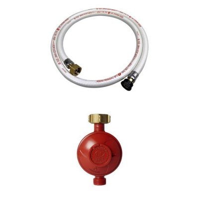 ALICE S GARDEN Kit tuyau flexible de gaz 1.5 m &agrave; embouts m&eacute;caniques + d&eacute;tendeur propane 37mbar 1.5kg/h - normes nf