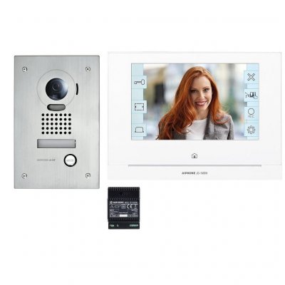 AIPHONE Kit vid&eacute;o platine encastr&eacute;e moniteur &eacute;cran 7 module WiFi int&eacute;gr&eacute; JOS1FW