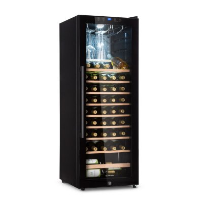KLARSTEIN  barossa 54 uno cave &agrave; vin polyvalente 155l 54&nbsp;bouteilles porte en verre touch led noir 
