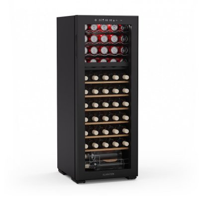 KLARSTEIN  bovella 55 duo+ cave &agrave; vin de service 55 bouteilles 2 zones 9 &eacute;tag&egrave;res tactile noir 
