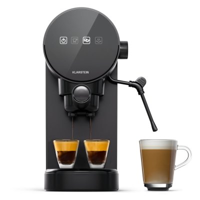 KLARSTEIN  cafeti&egrave;re avec mousseur de lait, machine &agrave; caf&eacute; et machine &agrave; expresso 0.9l, 13 noir 