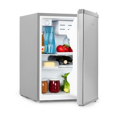 KLARSTEIN  cool kid mini r&eacute;frig&eacute;rateur 66 litres frigo avec compartiment cong&eacute;lateur 4l 41db argent&eacute; 