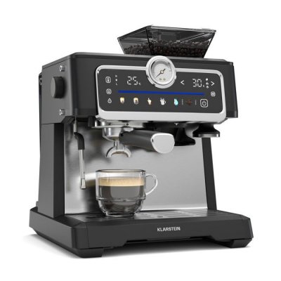 KLARSTEIN  grandpresso touch machine &agrave; expresso 20 bars broyeur int&eacute;gr&eacute; mousse de lait noir 