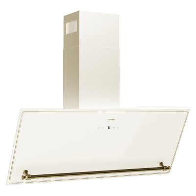 KLARSTEIN  hotte aspirante d'angle victoria 90 cm air &eacute;vacu&eacute;recycl&eacute; 400 m&sup3;h de d&eacute;bit d'air beige 