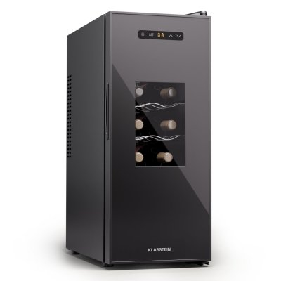 KLARSTEIN  silent vino 12 uno slim cave &agrave; vin de service 30 l 12 bouteilles 5-18 &deg;c tactile noir 