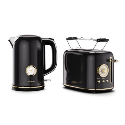 KLARSTEIN  victoria ensemble grille-pain, bouilloire &eacute;lectrique 1,7l 2200w noir