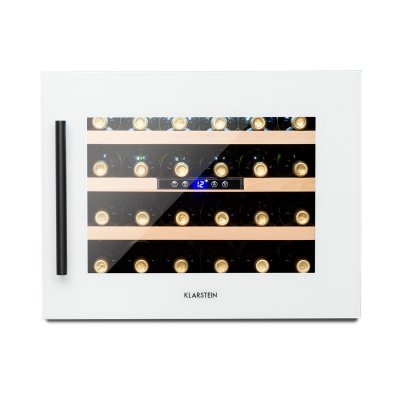 Klarstein vinsider 24 built-in uno cave &agrave; vin de service encastrable 24 bouteilles 57 litres blanc 