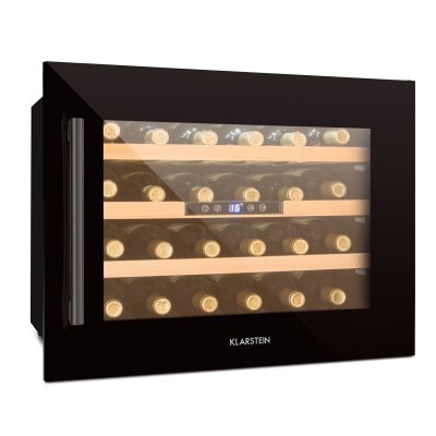 Klarstein vinsider 24 built-in uno onyx cave &agrave; vin de service encastrable 24 bouteilles 57l noir 