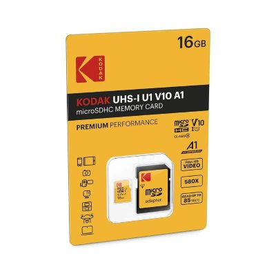 KODAK  Class10 U1 Carte m&eacute;moire microSDHC - 16 GB - Avec adaptateur
