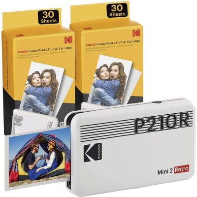 KODAK  mini 2 retro P210RW60 portable instant photo printer bundle 2.1X3.4 white